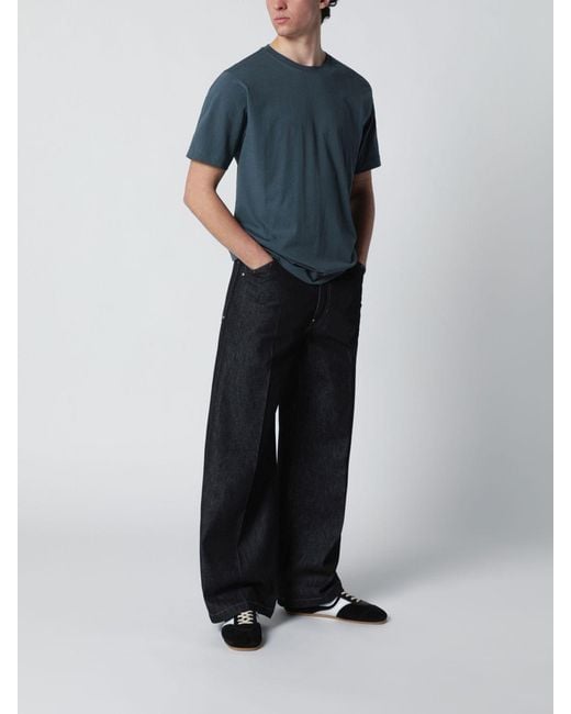 Dries Van Noten Blue Cotton T-Shirt for men