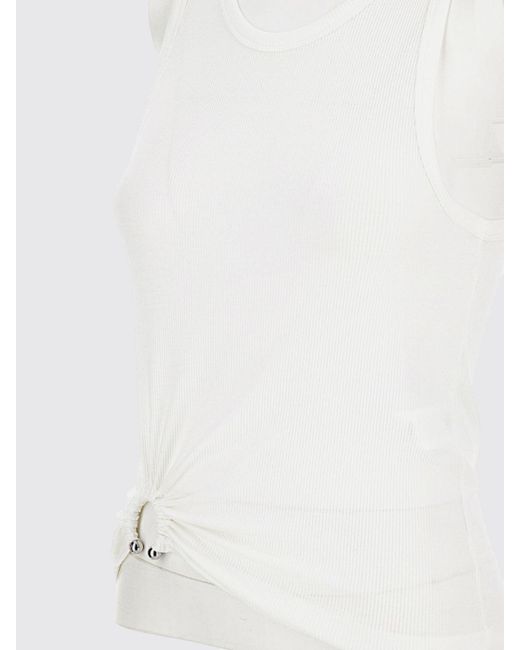 Rabanne White Stretch Cotton Tank Top