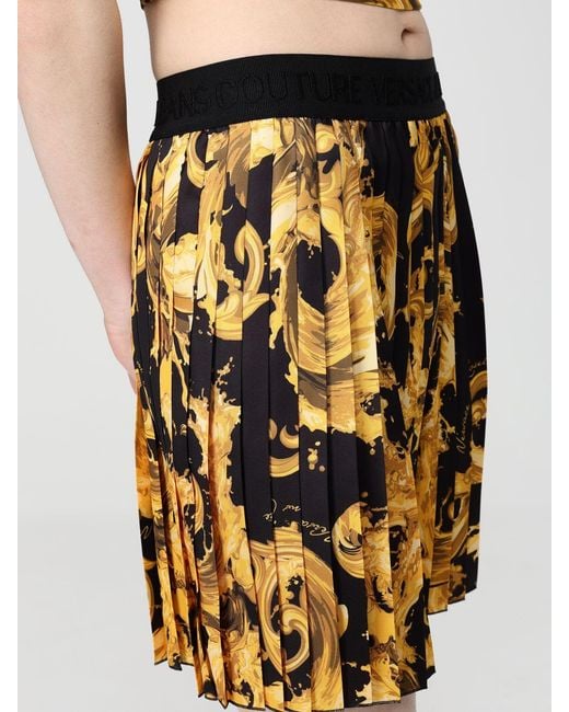 Versace Jeans Couture Black Pleated Crêpe Skirt