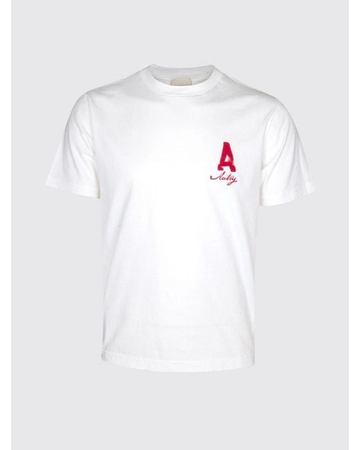 Autry White Contrast Logo Cotton T-Shirt for men
