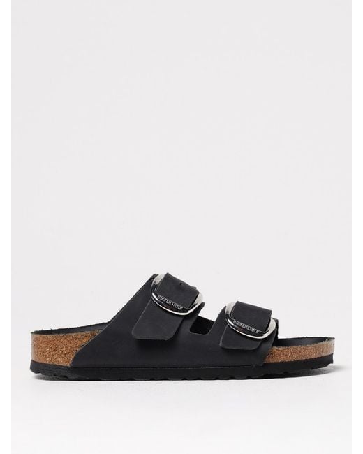 Birkenstock White Arizona Big Buckle Oiled Leather Sandals