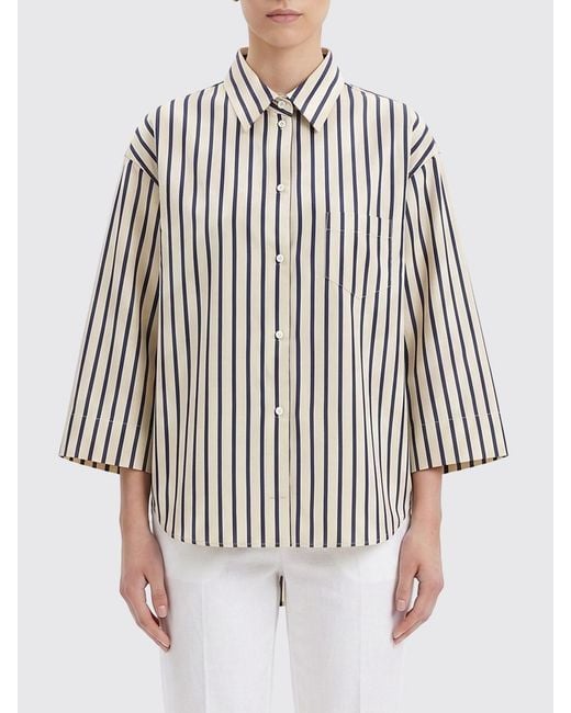 Sara Roka White Striped Cotton Shirt
