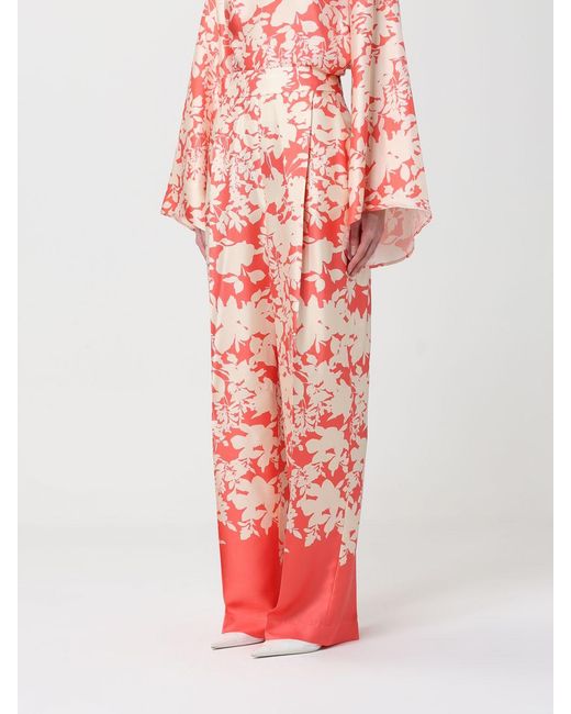 Agnona Red Floral Silk Blouse