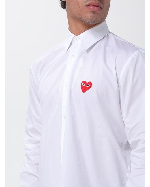 Comme des Garçons White Comme Des Gar&Ccedil	Ons Cotton Poplin Shirt With French Collar And Logo for men