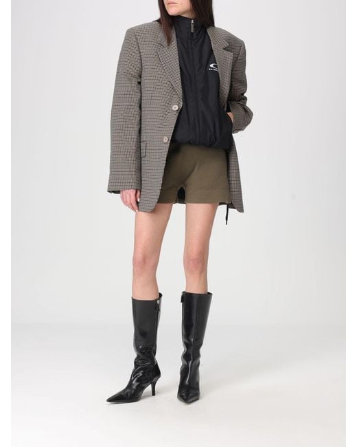 Balenciaga Gray Vichy Lyocell Blazer