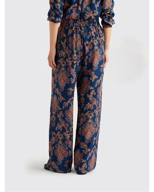 Momoní Blue Momon&Igrave Striped Silk Palazzo Trousers