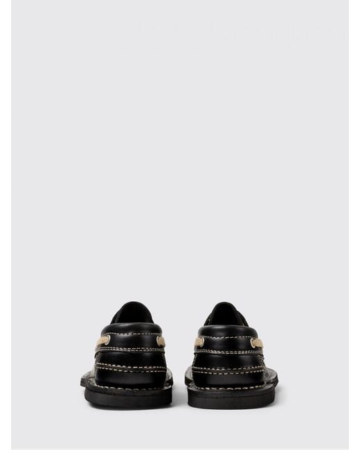CAMPERLAB Black Eki Leather Boat Loafer With Contrast Stitching for men