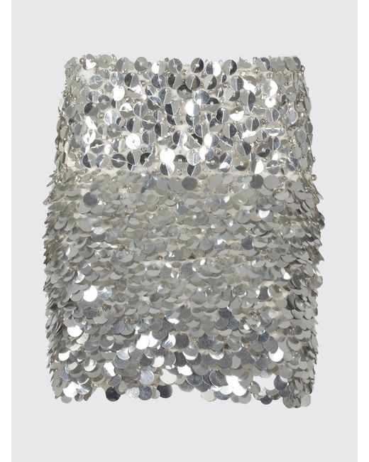 Des Phemmes Metallic High-Waisted Pencil Miniskirt With Embroidered Sequins