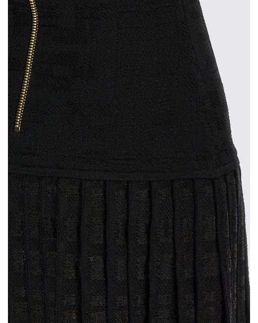 Balmain Black Viscose Blend Dress With Buttons