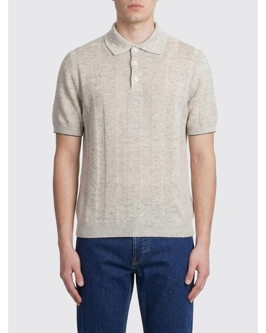 Brunello Cucinelli Blue Cotton Knit Polo Shirt for men