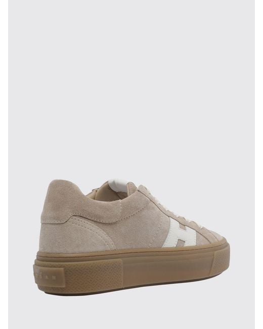 Hogan Natural Crosswind Suede Leather Platform Sneakers