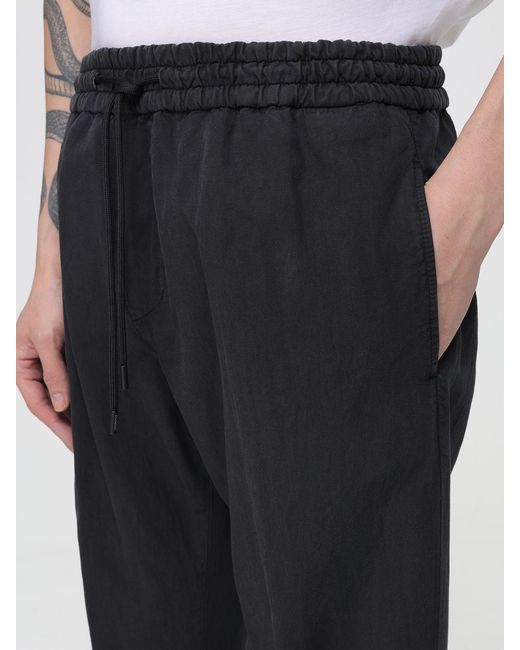 Dondup Black Cotton Blend Drawstring Pants for men