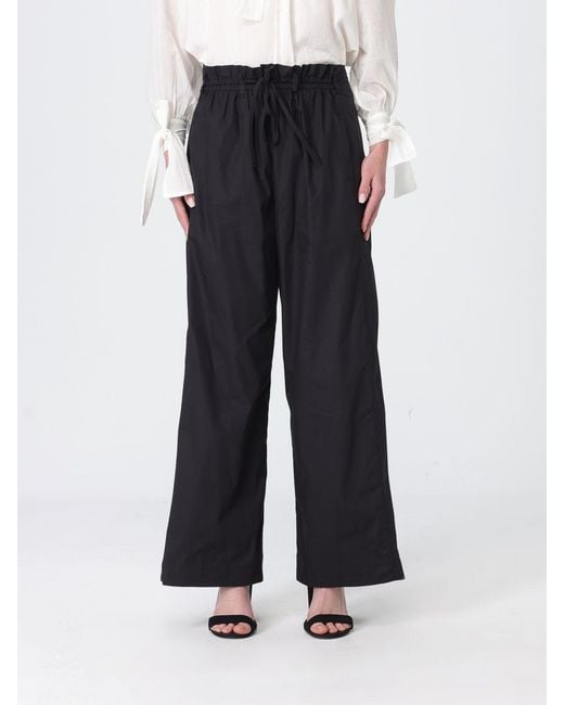 Tela Blue Cotton Blend Palazzo Trousers