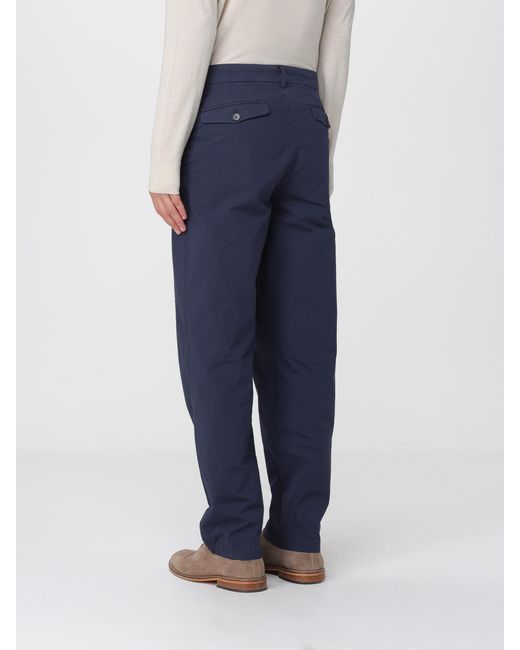 Barena Blue Stretch Cotton Trousers for men