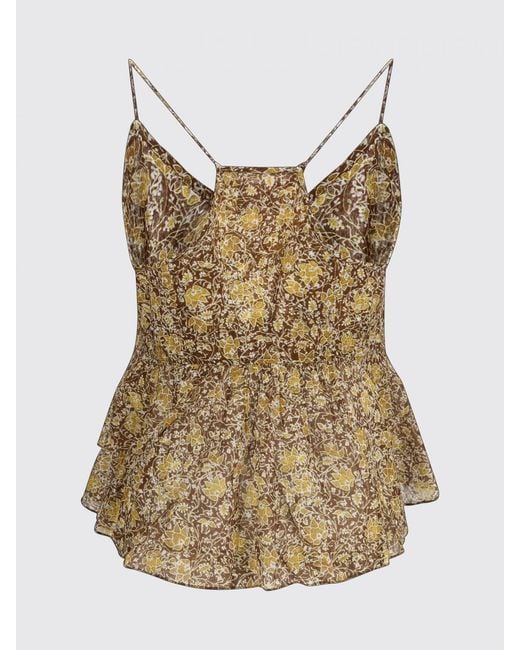 Isabel Marant Black Cotton Lirhetta Top With Floral Print