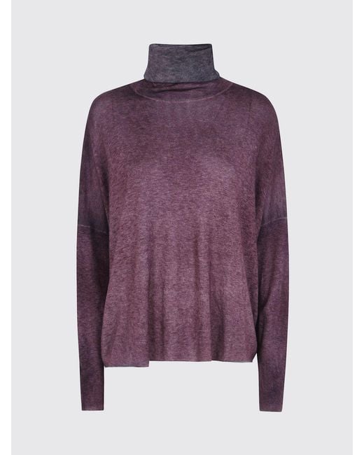 Avant Toi Purple Wool And Cashmere Blend Turtleneck Jumper With Long Sleeves And Ribbed Trims