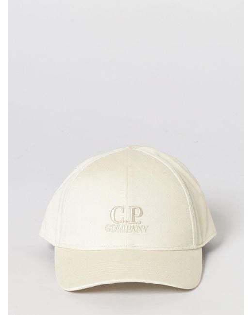 C P Company Natural Embroidered Logo Cotton Cap for men