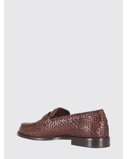 Poeve Brown Woven Leather Loafers
