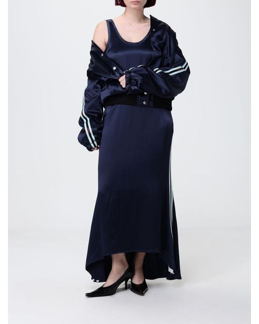 Off-White c/o Virgil Abloh Blue Satin Midi Dress