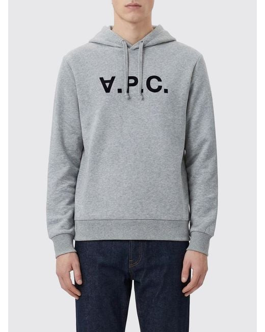 A.P.C. Gray Organic Cotton Hoodie for men
