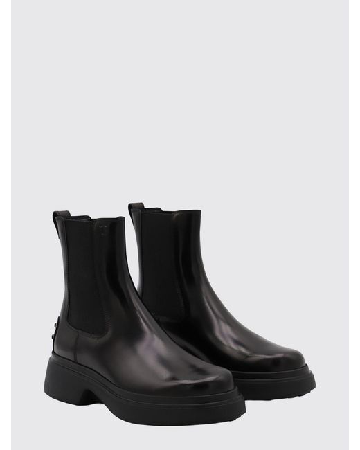 Tod's Black Leather Chelsea Ankle Boots