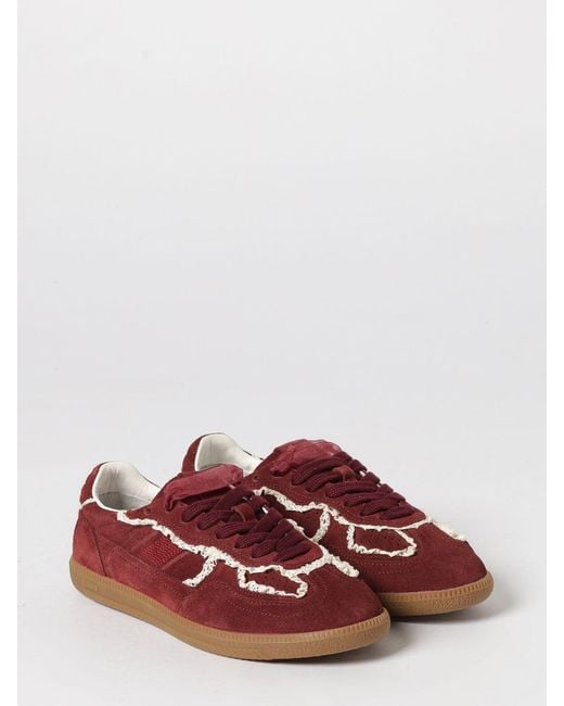 Alohas Red Tb.490 Suede Sneakers With Crochet Trims
