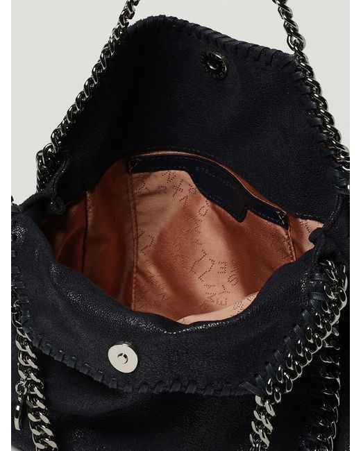 Stella McCartney Black Falabella Crackled Synthetic Suede Bag