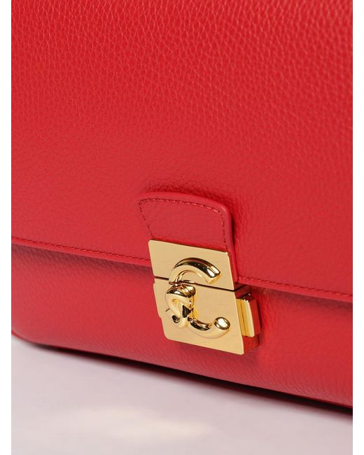Coccinelle Red C-Me Lock Leather Bag