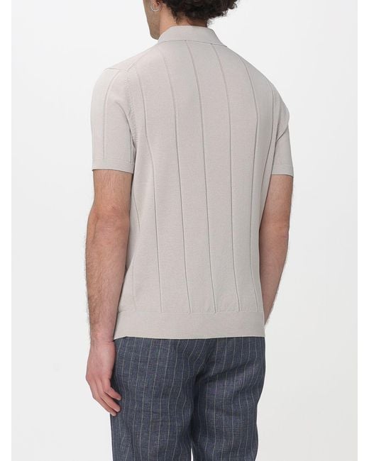 Manuel Ritz Gray Cotton Knit Polo Shirt for men