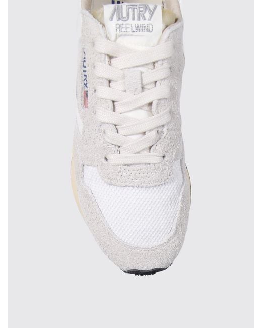 Autry White Reelwind Suede And Nylon Sneakers