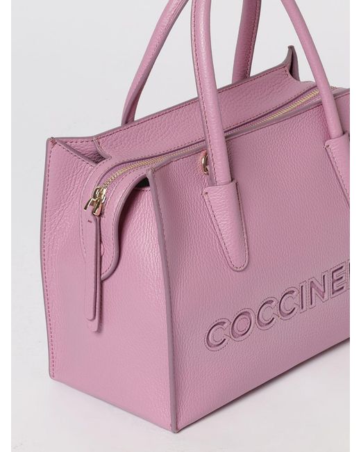 Coccinelle Pink Myrtha Grained Leather Bag