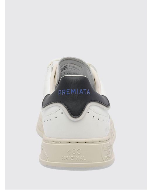 Premiata White Quinn Leather Sneakers for men