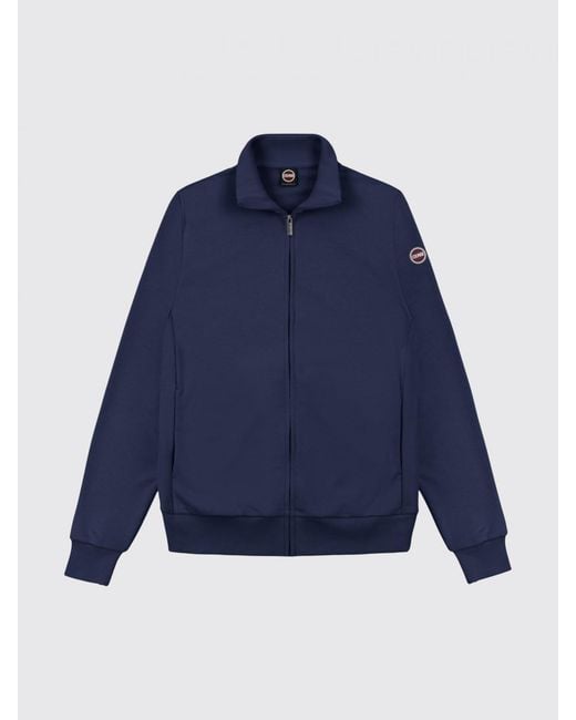 Colmar Blue Cotton Zip-Up Sweatshirt for men