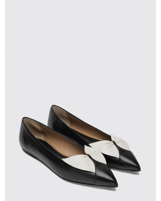 Ferragamo White Nappa Ballerinas With Bow