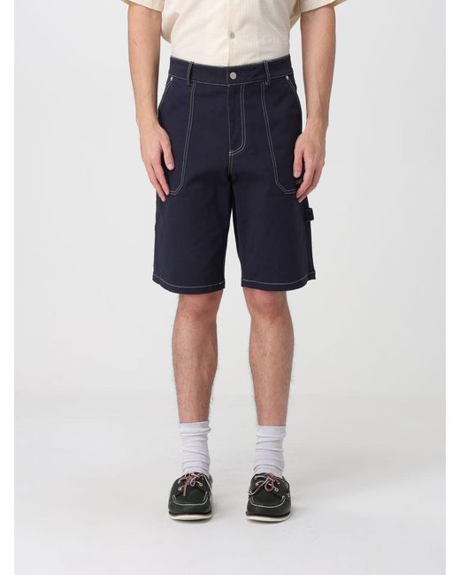 Carrera Blue Knee-Length Cotton Shorts With Belt Loops for men