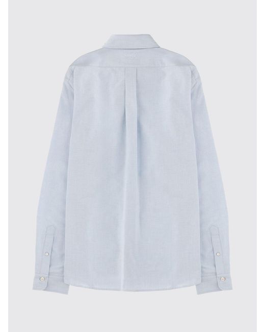 KENZO White Classic Cotton Shirt With Boke Flower for men