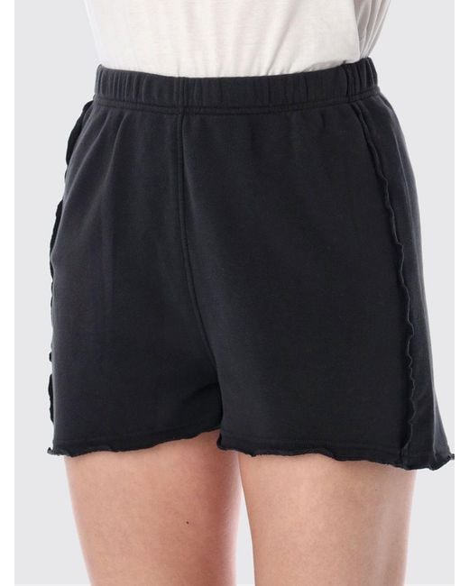 American Vintage Blue High-Waisted Stretch Cotton Jogging Shorts