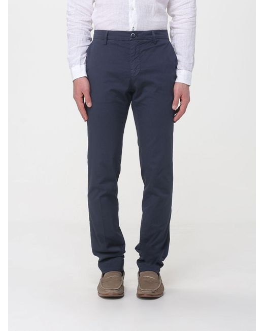 Mason's Blue Stretch Cotton Chino Trousers for men