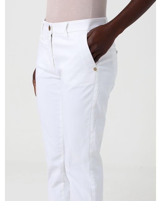 Mason's White Stretch Cotton Slim Fit Trousers