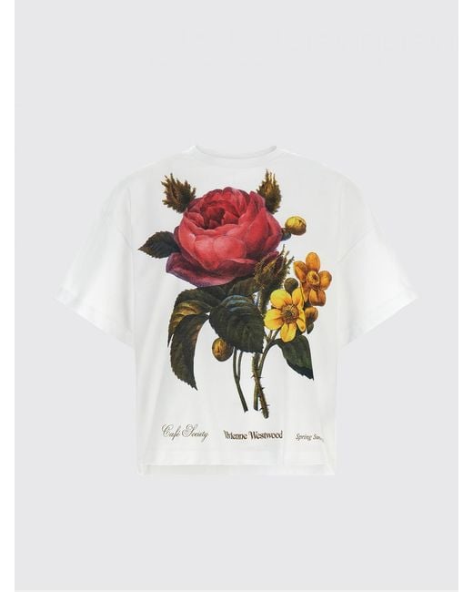Vivienne Westwood White Floral Cotton T-Shirts