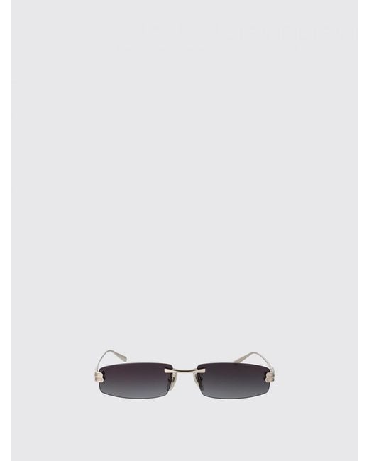 Balenciaga White Rectangular Aviator Metal Sunglasses With Monogram Logo for men
