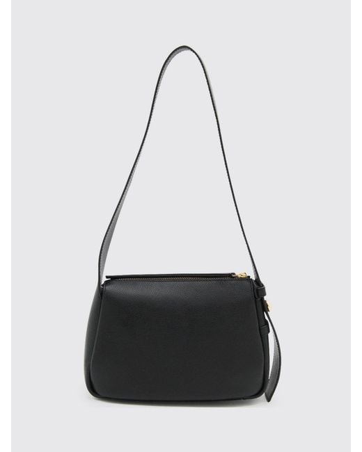 Tory Burch Black Romy Small Leather Crossbody Bag With Zip Closure