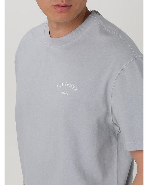 Eleventy Gray Milano Short Sleeve Crew Neck Tshirt for men