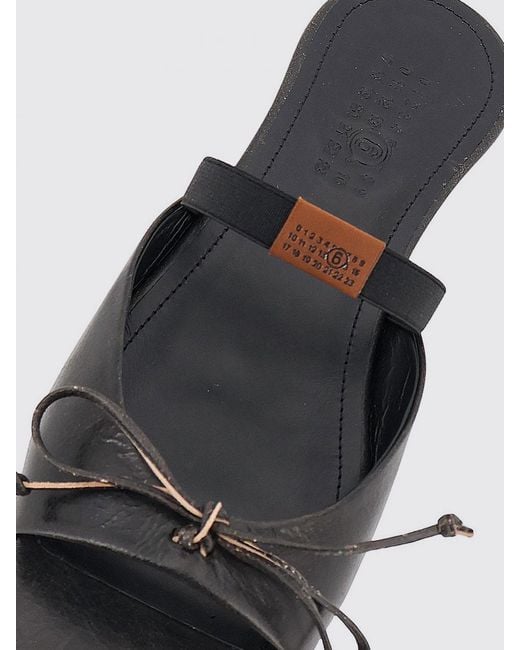 MM6 by Maison Margiela White Leather Sandals