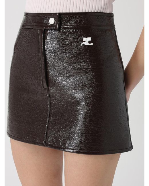 Courreges Black Courr&Egrave	Ges Patent Leather Mini Skirt