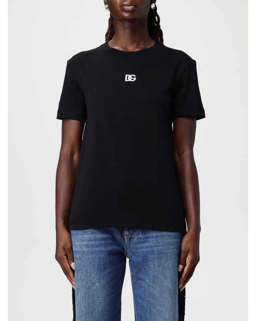 Dolce & Gabbana Black Dolce &Amp Gabbana Cotton T-Shirt With Monogram