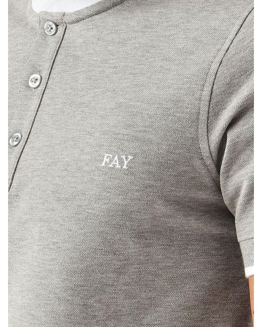 Fay Gray Basic Cotton Polo Shirt for men