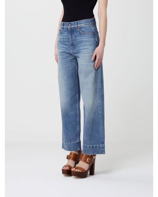 Chloé Blue ChloÉ Cropped Cotton Denim Jeans