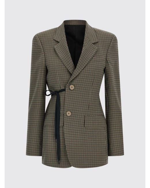 Balenciaga Green Checked Double-Breasted Blazer