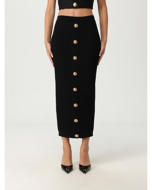 Falda Mujer Balmain de color Black